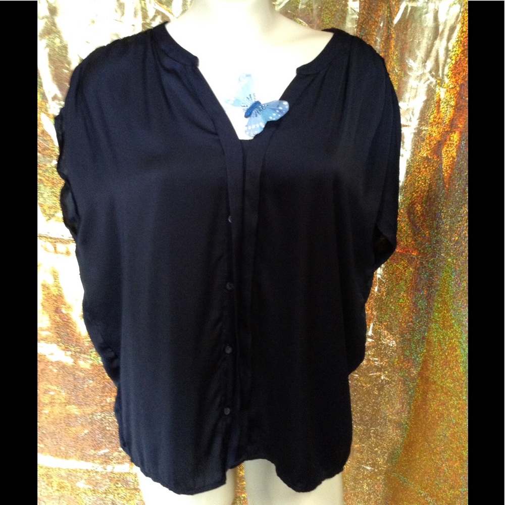 Loft Polyester Sleeveless Button Front Blouse - image 1