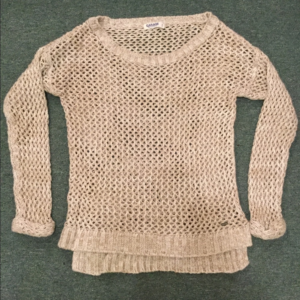 Beige cage-knit Sweater