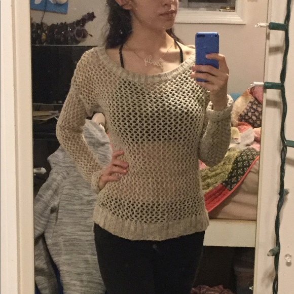Beige cage-knit Sweater - Picture 4 of 5