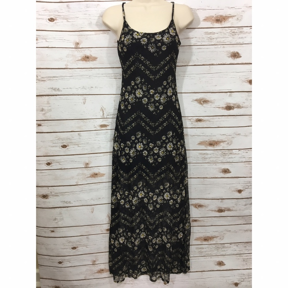 Black floral maxi dress