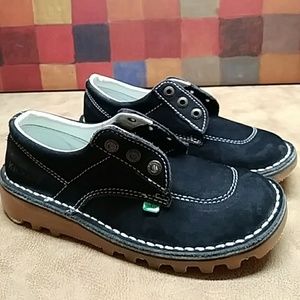 Anthropologie Kickers Black Suede Shoes 37