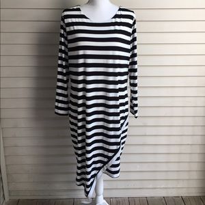 Eloquii Black & White Asymmetrical Dress