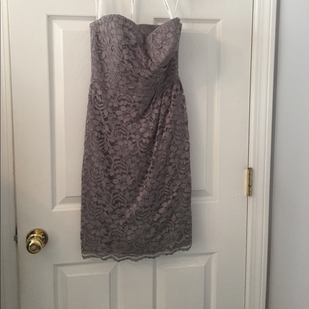 Davids Bridal Grey Lace Dress