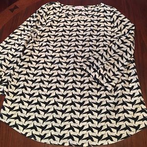 Bird Blouse with pearl button sleeve, L, Pixley