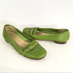 Kate Spade Green Leather Loafers Flats