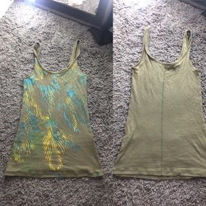 Olive green feather tank