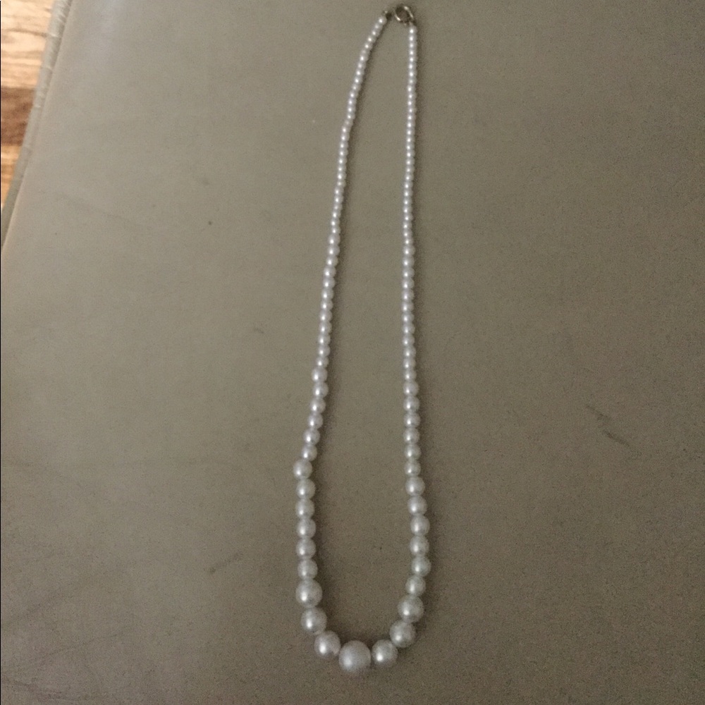 Faux graduated pearl necklace
