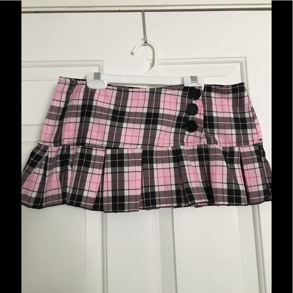 Pair of Hot Pink & Light Pink Plaid Skirts