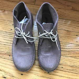 Park Lane Suede Taupe Booties.