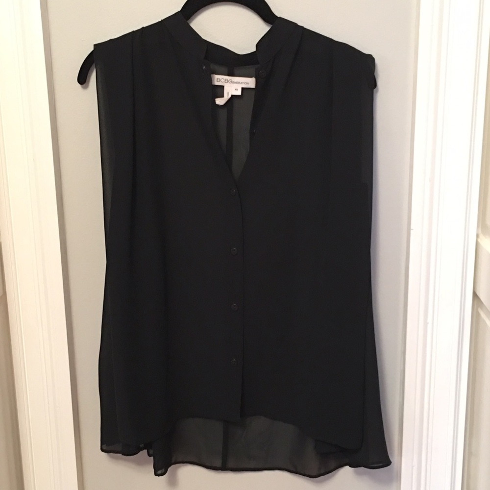 Flowy black sheer top