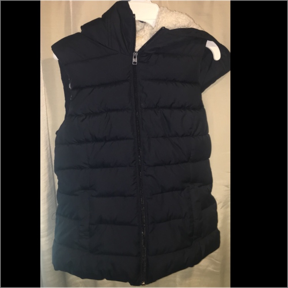 HOLLISTER- NAVY BLUE VEST WITH A HOOD - Picture 3 of 3