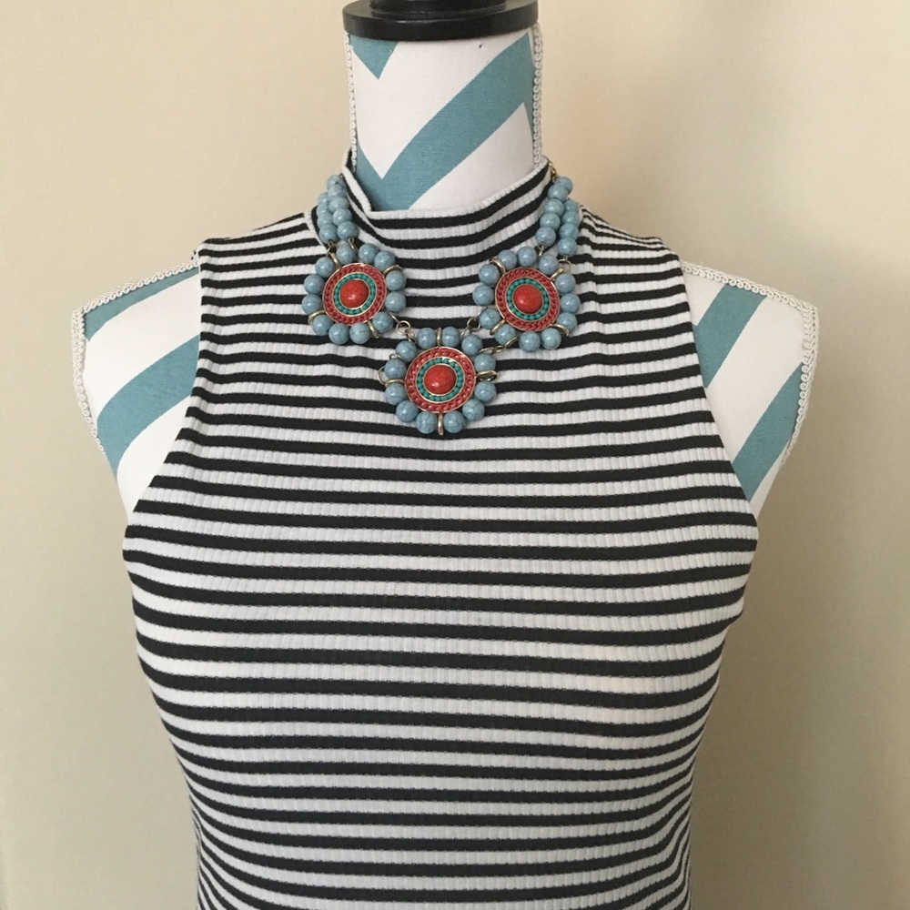 🛑 SOLD LOCALLY🛑 Black/White stripe maxi dress