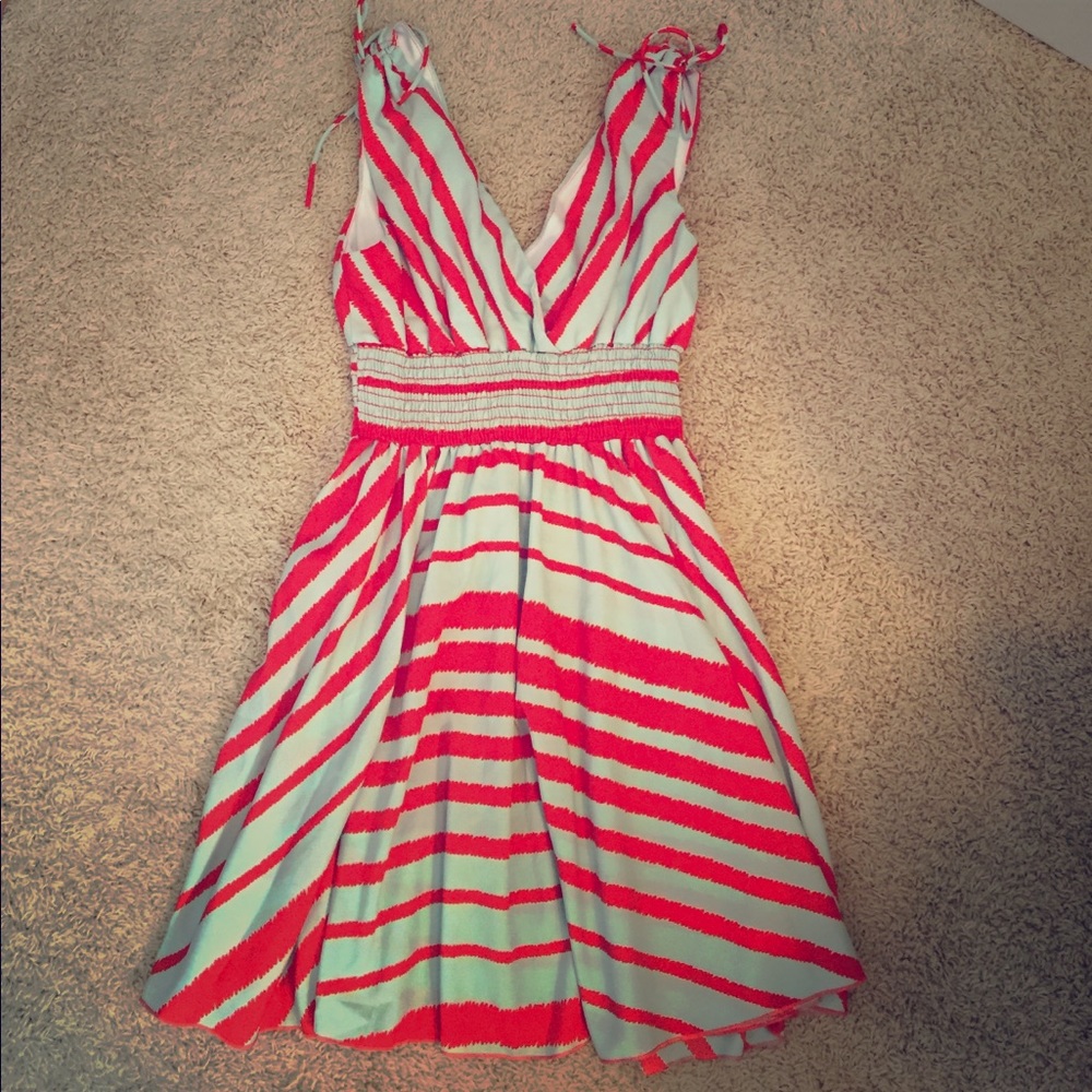 Easel - light blue and orange dress
