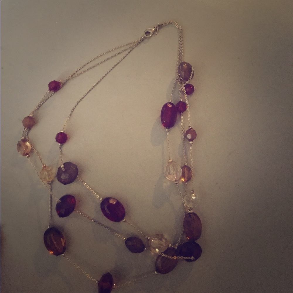 Faux ruby stone necklace