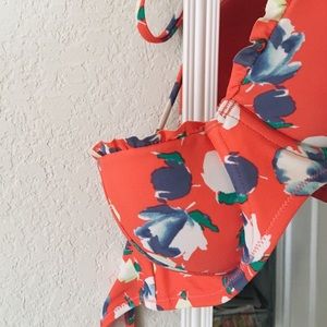 Aerie Red Floral Swim Top & Bottom