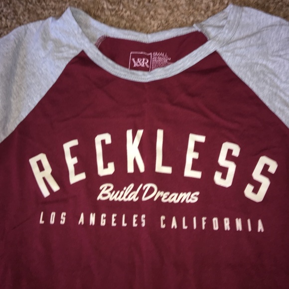 Jersey Tee Reckless Top. Size small - Picture 3 of 3