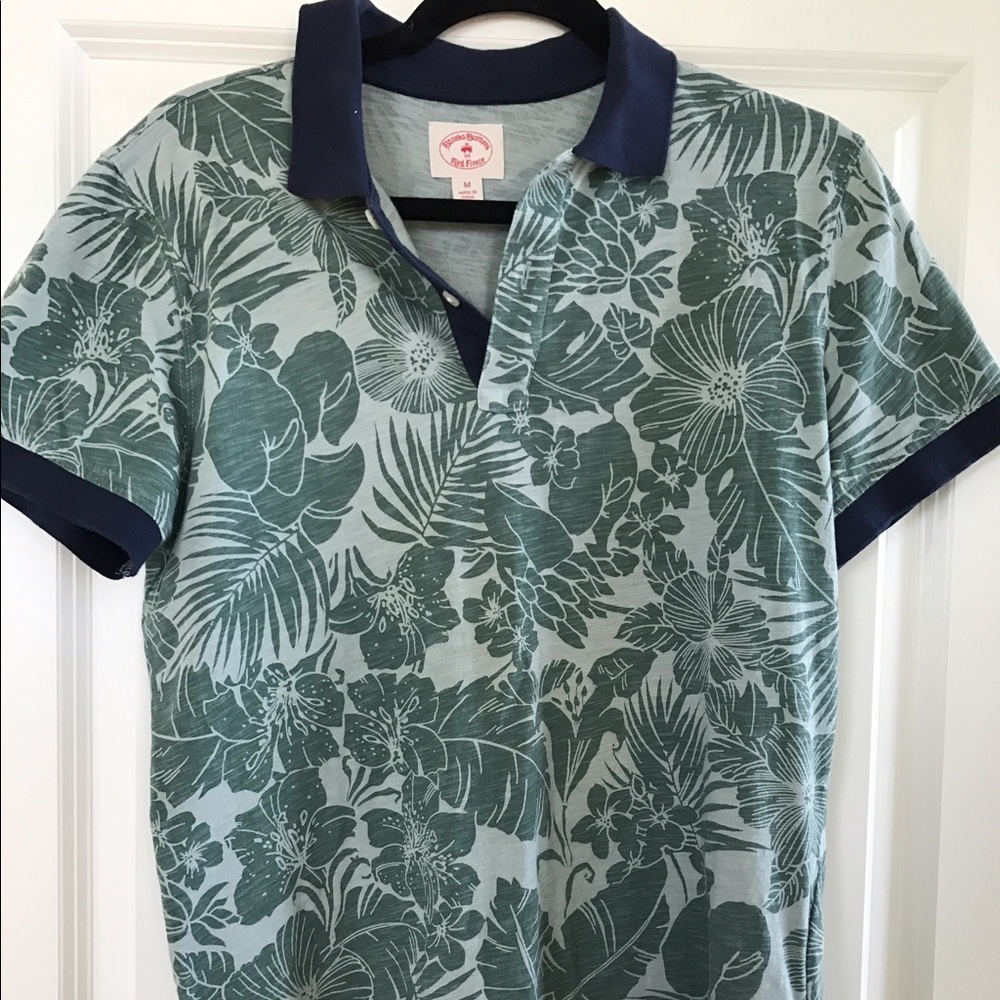 Brooks Brothers Floral Polo Medium - Picture 1 of 3