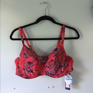 Red floral print Fantasie bikini top