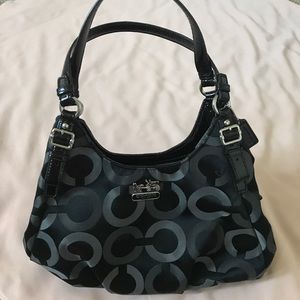 Black patterned Madison Coach purse