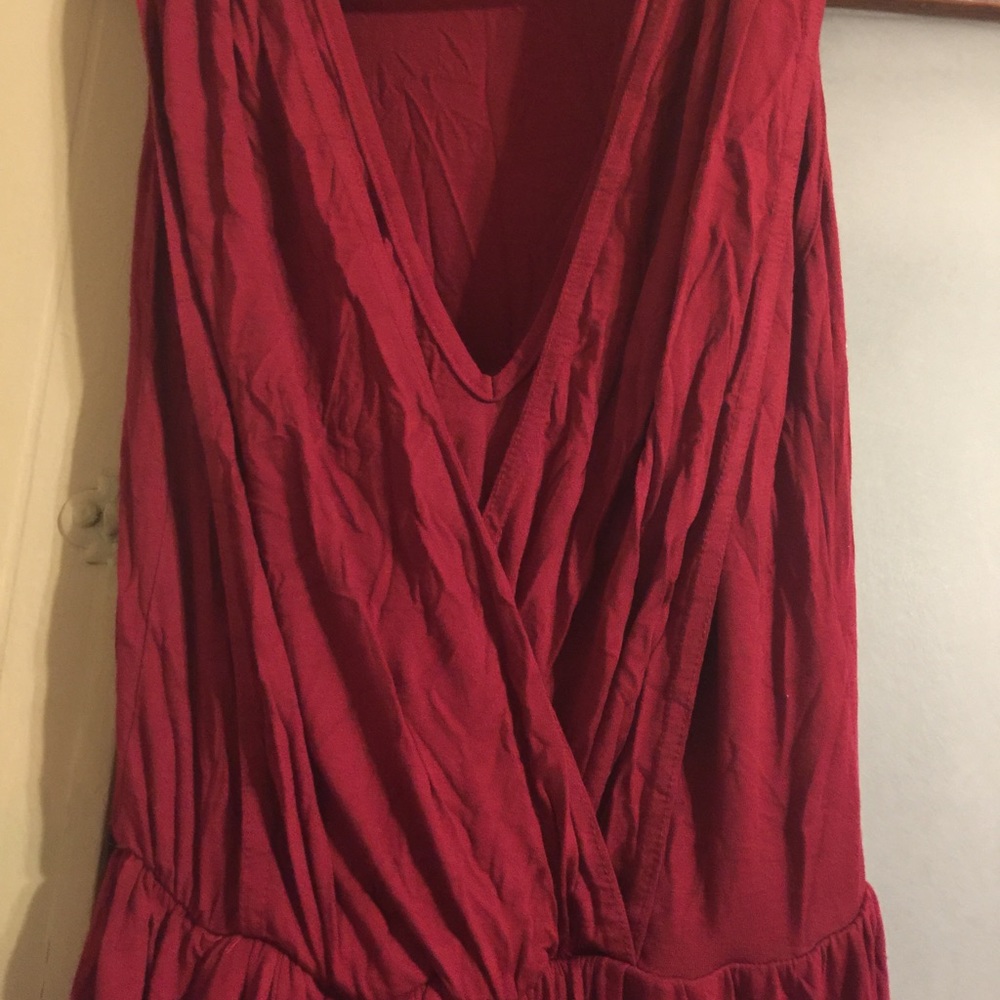 Asos burgundy wrap front maxi dress - Picture 3 of 5