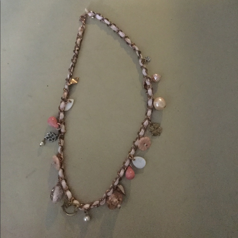 Charm necklace pink