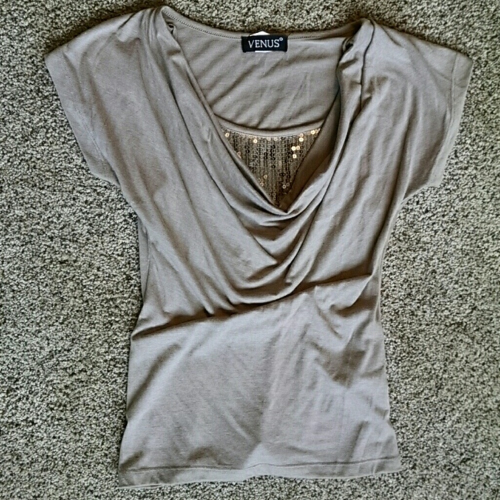 Venus Sequin Cowl Top