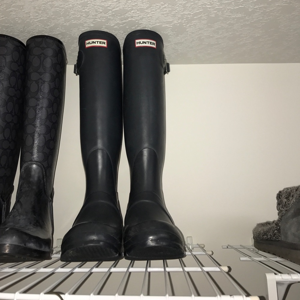Navy blue hunter boots