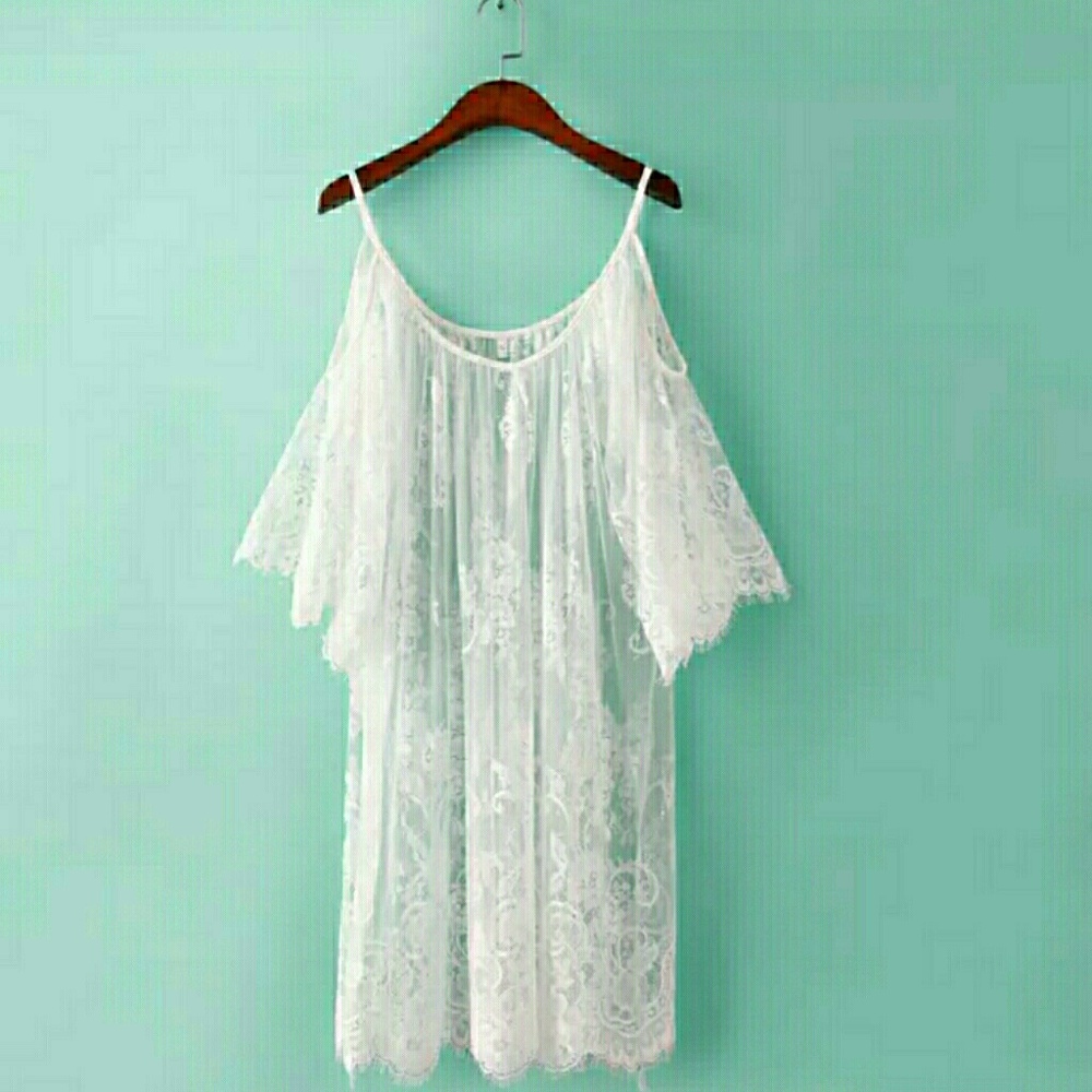 White summer beach bikini dress cover up