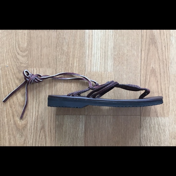 Boho Hand-Crafted Leather Wrap Sandals - Picture 4 of 5