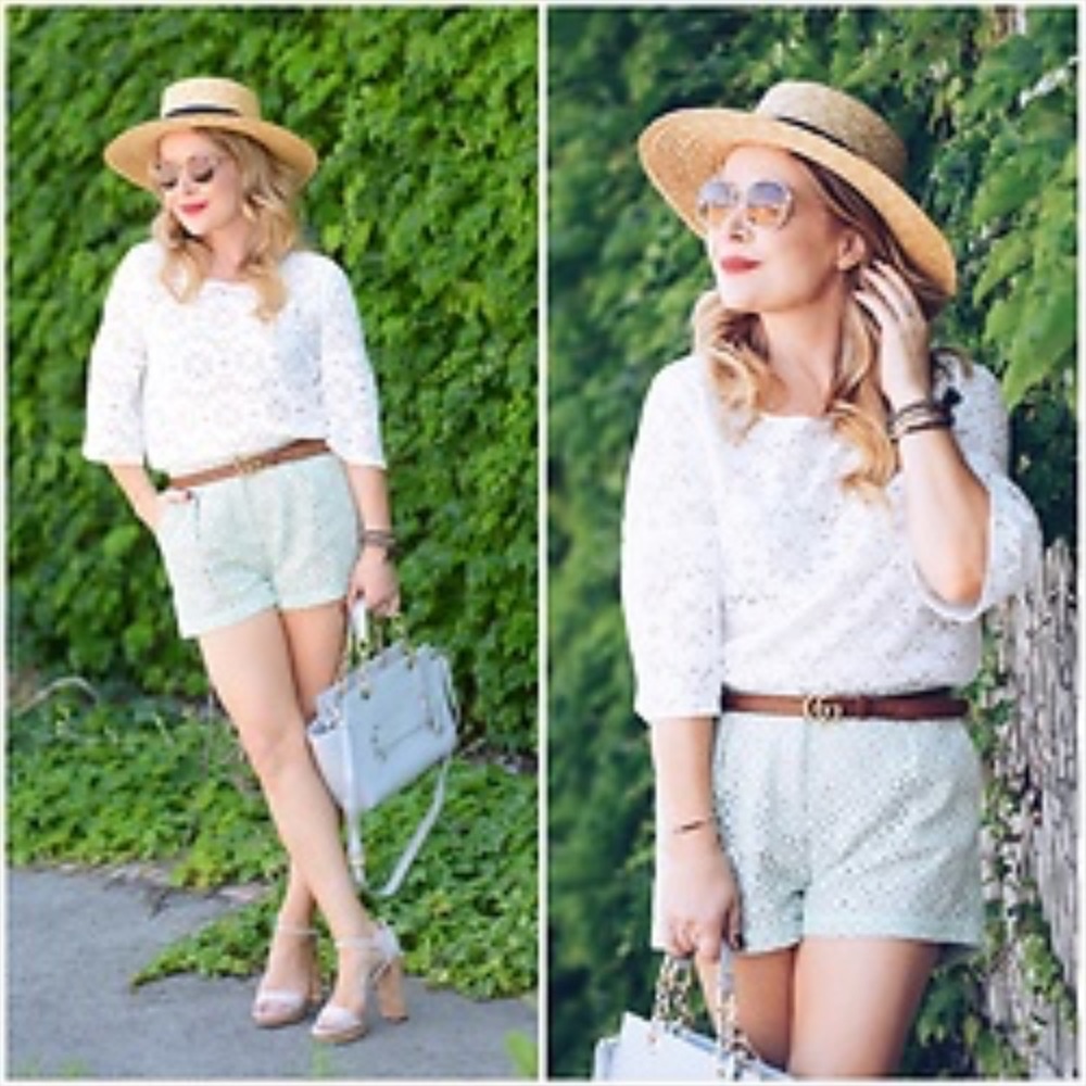 Victoria Beckham For Target Mint Lace Shorts