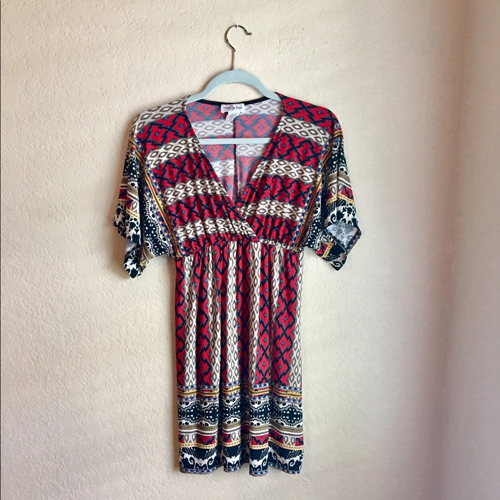 Tribal v-neck dress