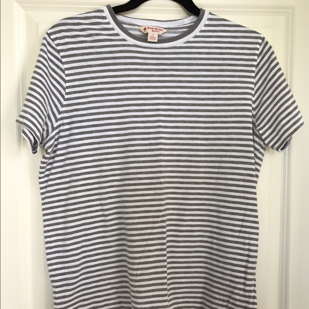 Brooks Brothers Hooped T Shirt Medium