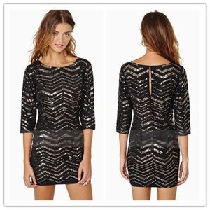 Black and Gold Sequin Dress ✨