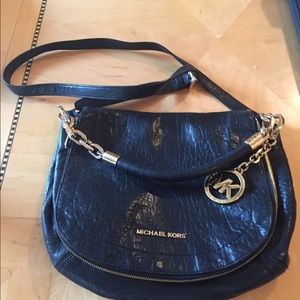 Michael Kors Black Leather Crossbody Purse