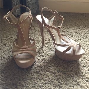 Aldo Nude Strappy Platform Heel