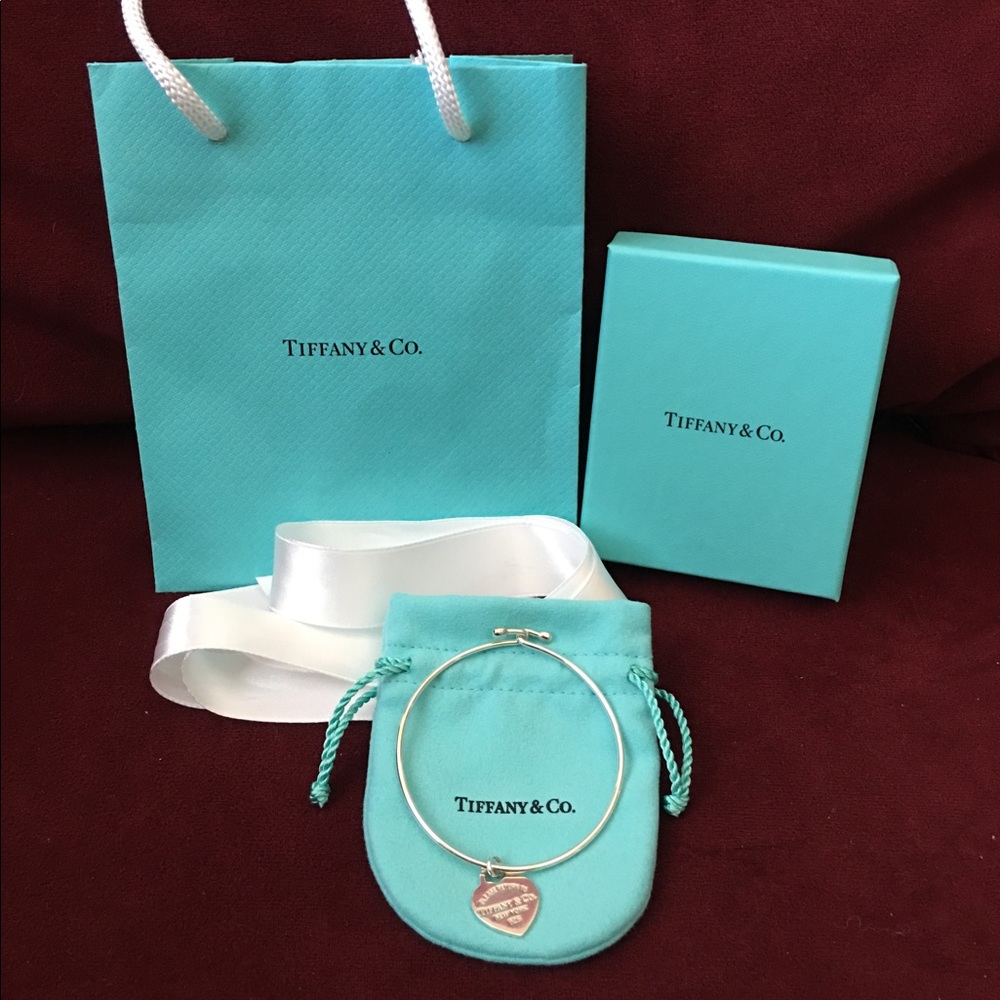 Tiffany & Co. bangle bracelet with heart tag charm