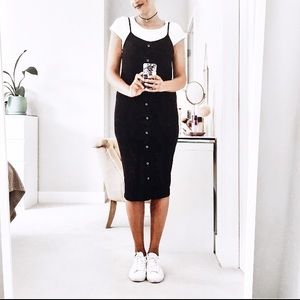 Black ribbed cami dress