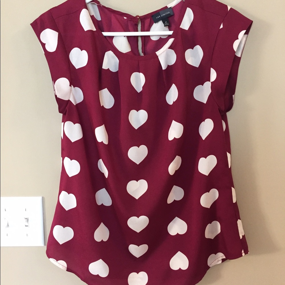 Closet clean out! The Limited red heart print top