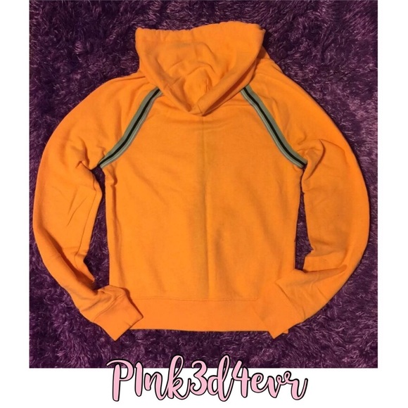 VS PINK Perfect Zip Hoodie Peachy/Orange & Gray - Picture 3 of 3
