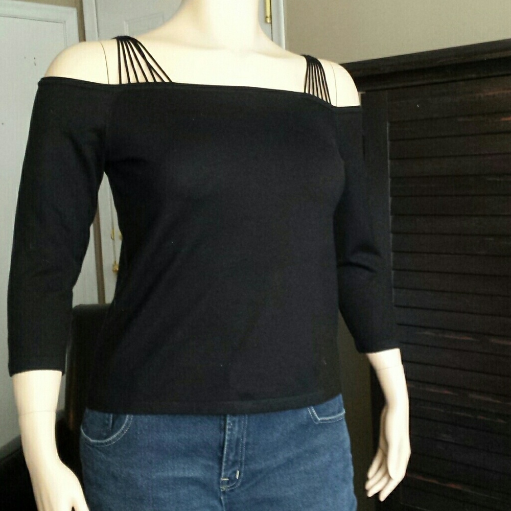 Black Top with Spaghetti Shoulders *SALE*