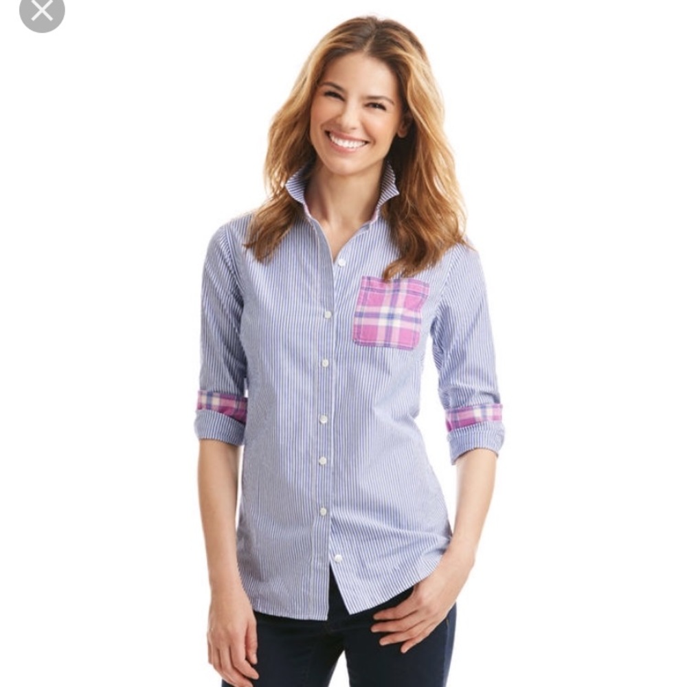 Vineyard vines stripe pocket relax buttondown nwt