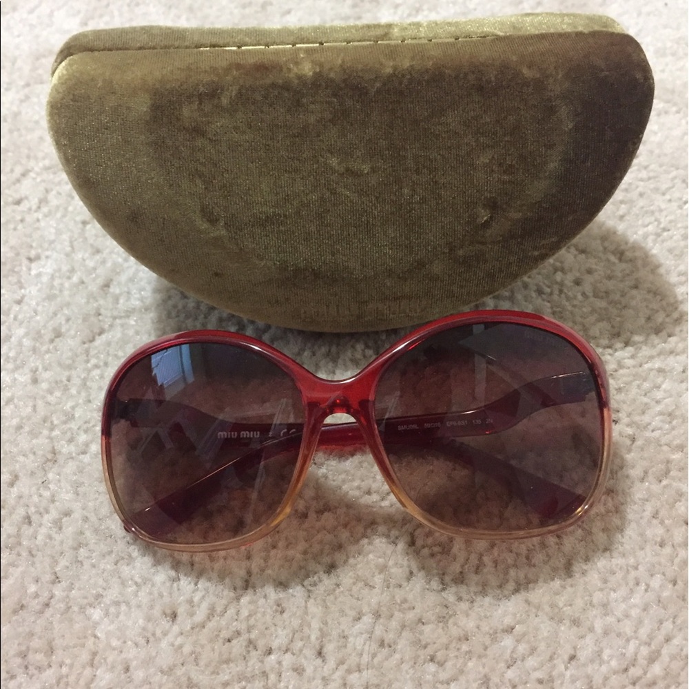 MIU MIU RED OMBRÉ SUNGLASSES AUTHENTIC