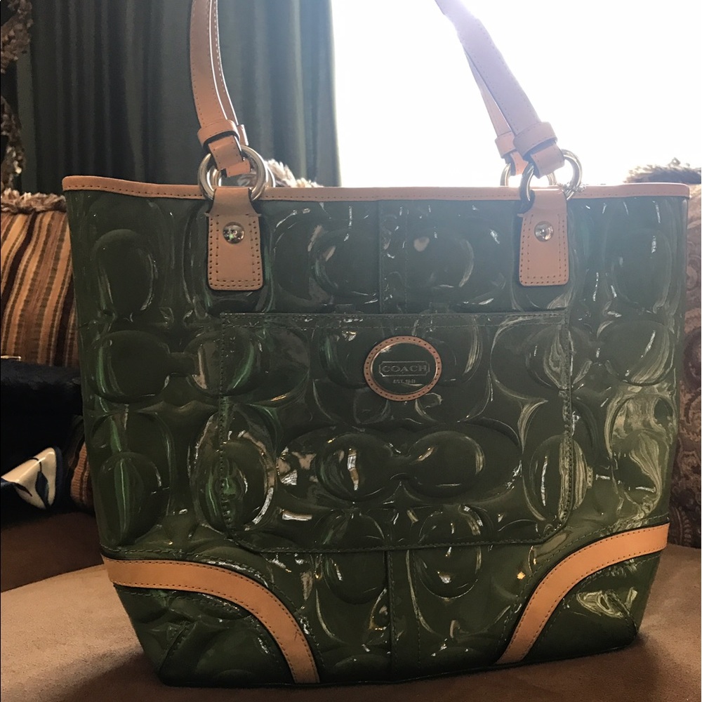 Coach patent leather tote