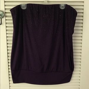 22/24 Lane Bryant Purple Strapless Embellished Top