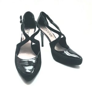 Unique Mixed Material Hidden Platform Heel