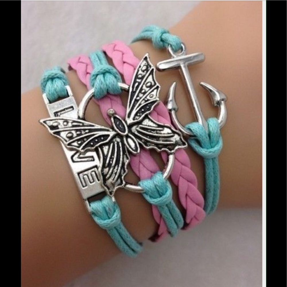 Butterfly Anchor Love Infinity Bracelet - Picture 1 of 1