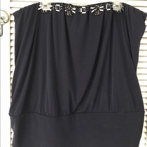 22/24 Lane Bryant Navy Strapless Jeweled Top