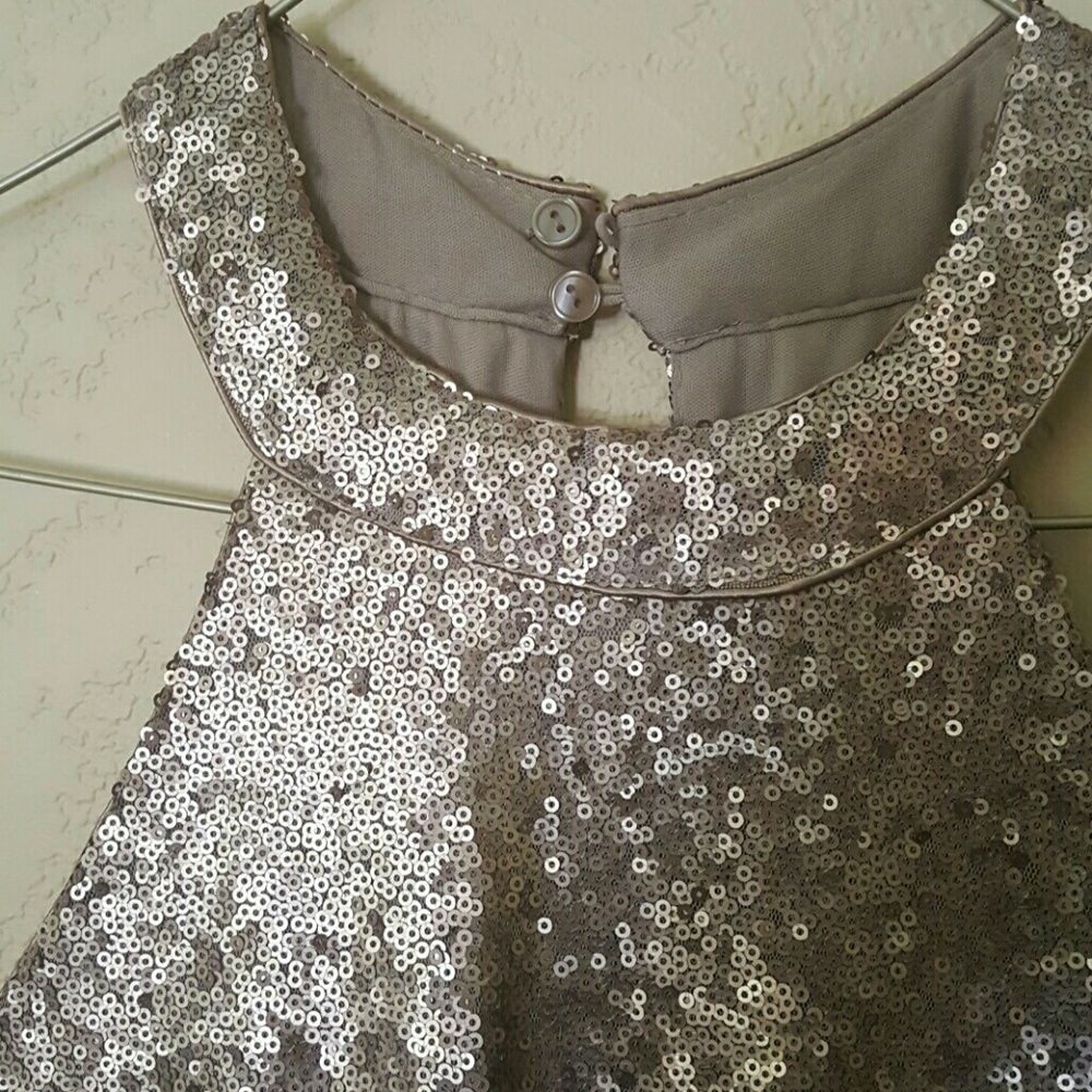 Gold Sequin High Neck Dress