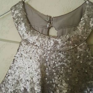 Gold Sequin High Neck Dress
