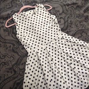 Polka-Dot Pleated A-line